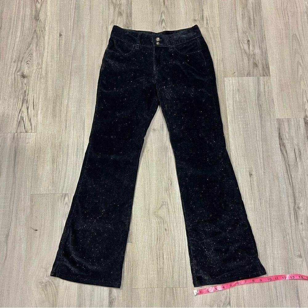 EUC vintage y2k Union Bay black corduroy pants silver glitter throughout sz 3 - Picture 14 of 15